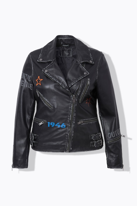 Lederjacke, Bikerjacke, moderne Print