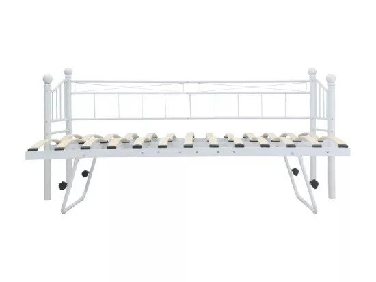 Lit Blanc Acier 180x200-90x200