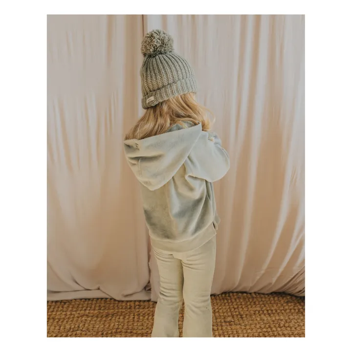 Búho Pantalon Flare Velours | Bleu gris