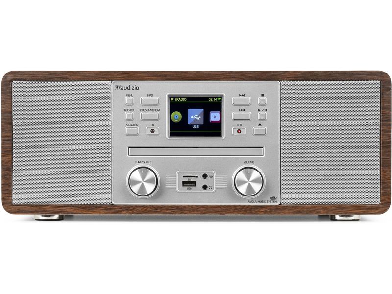 Audizio DAB  Radio Avola Silber DAB  Radio mit CD Spieler, Internet Radio und Bluetooth