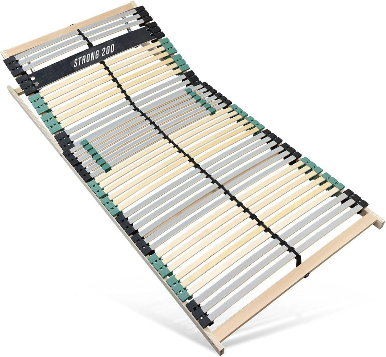 Extra Stabiler Premium Lattenrost 100x200, bis 200Kg belastbar, Kopfteil verstellbar, 42 Latten, 7 Zonen Lattenrost aus Buche und verstärkter Birke, Made in Germany