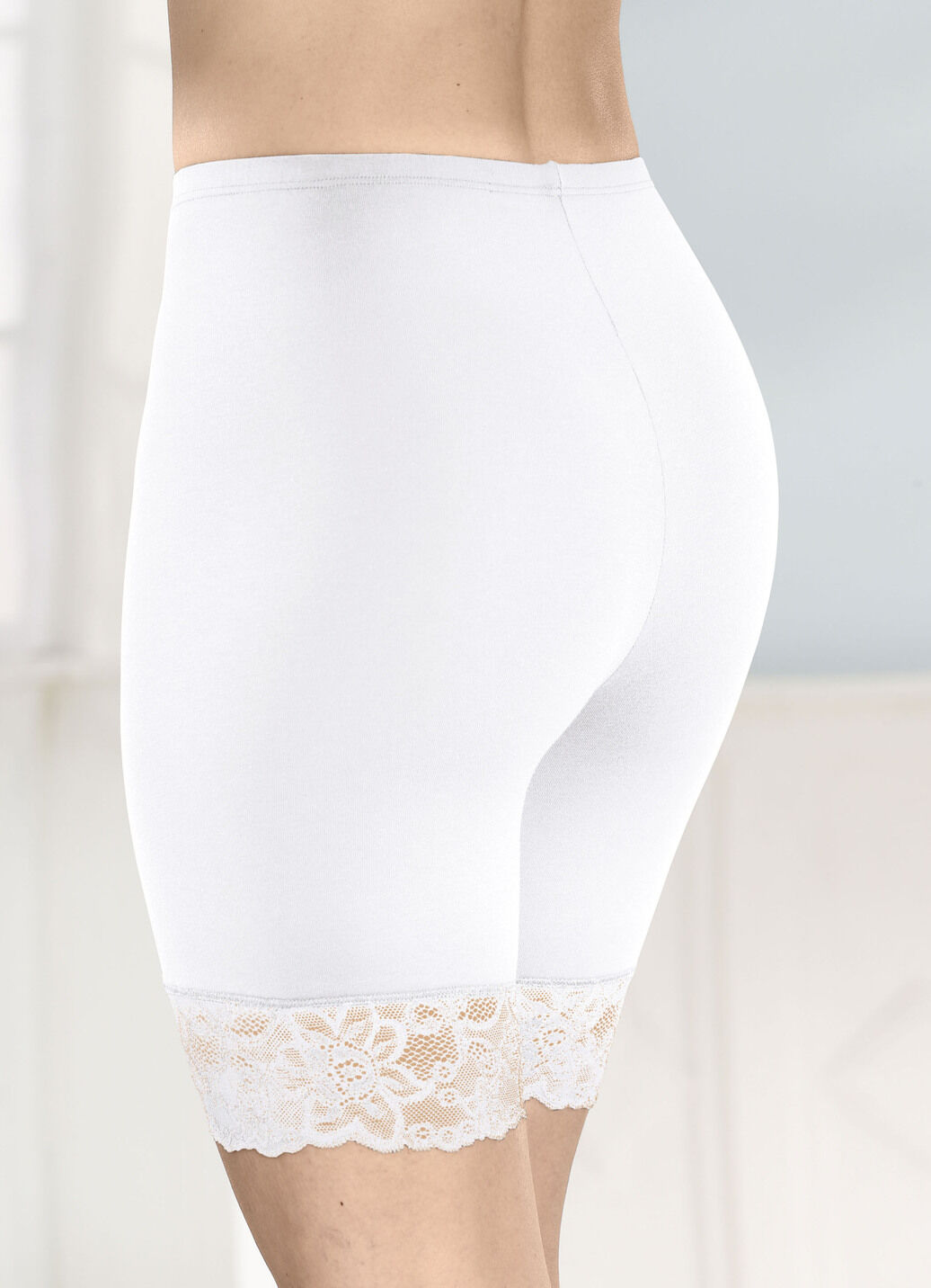Zweierpack Longpants mit Spitze an den Beinabschlüssen