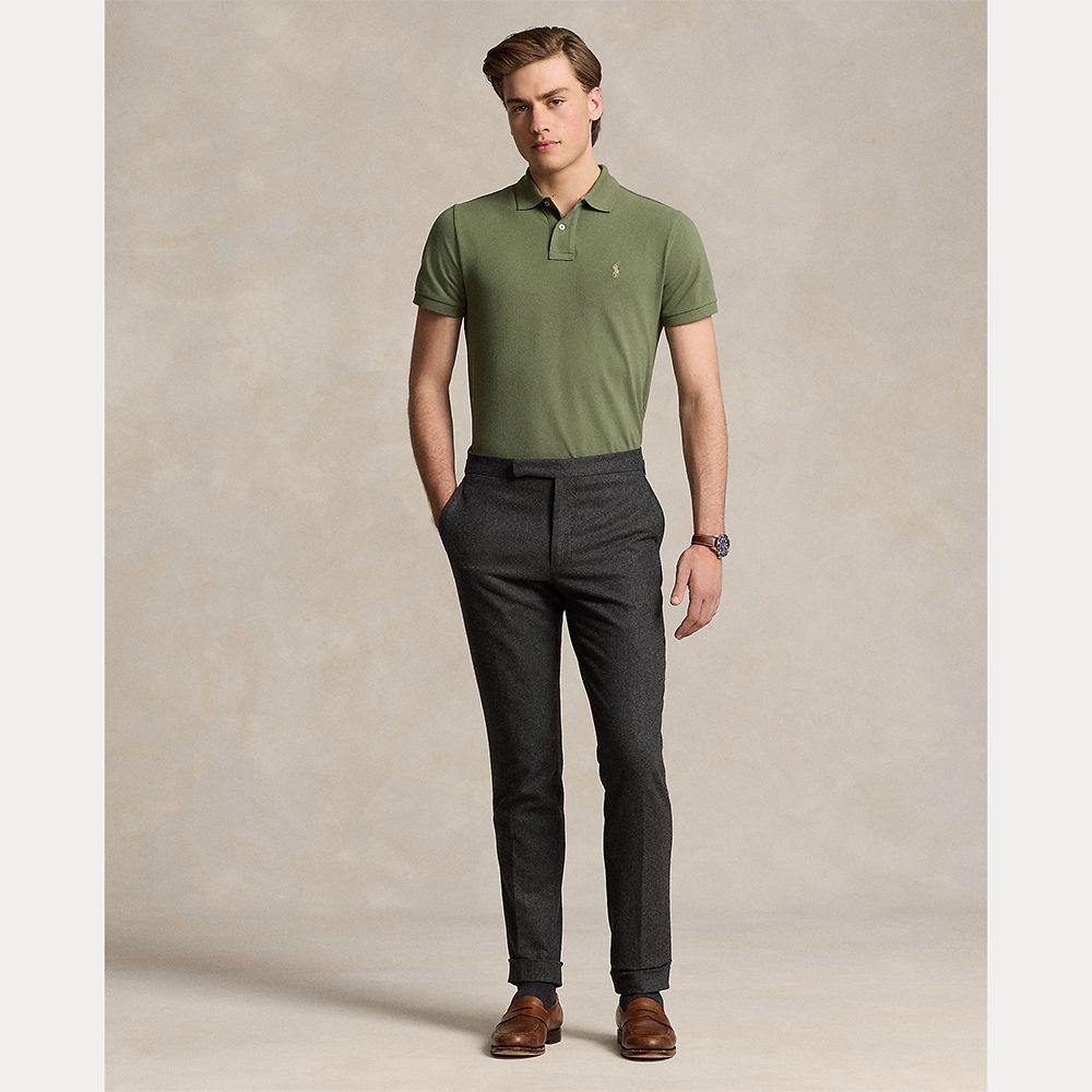 Mesh Slim Fit Pique Herre Grønn