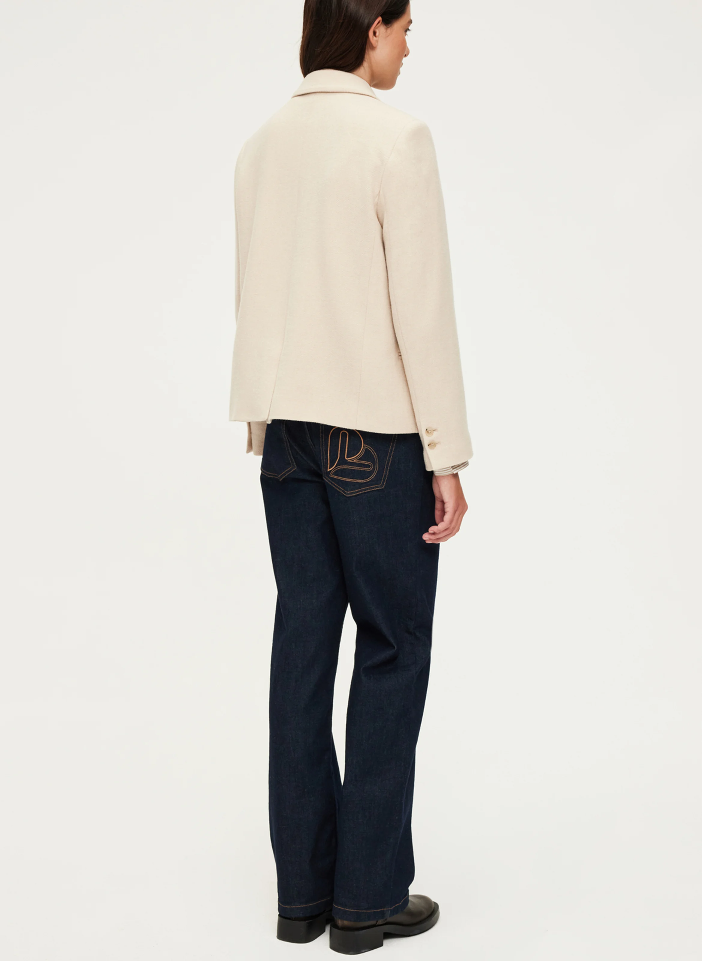 MAGALIE - Blazer boutonnage croisé en laine mélangée | Beige
