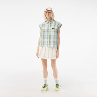 Chemise femme Lacoste avec imprimé carreaux Chemises & Hauts - Blanc - Lacoste - Femme