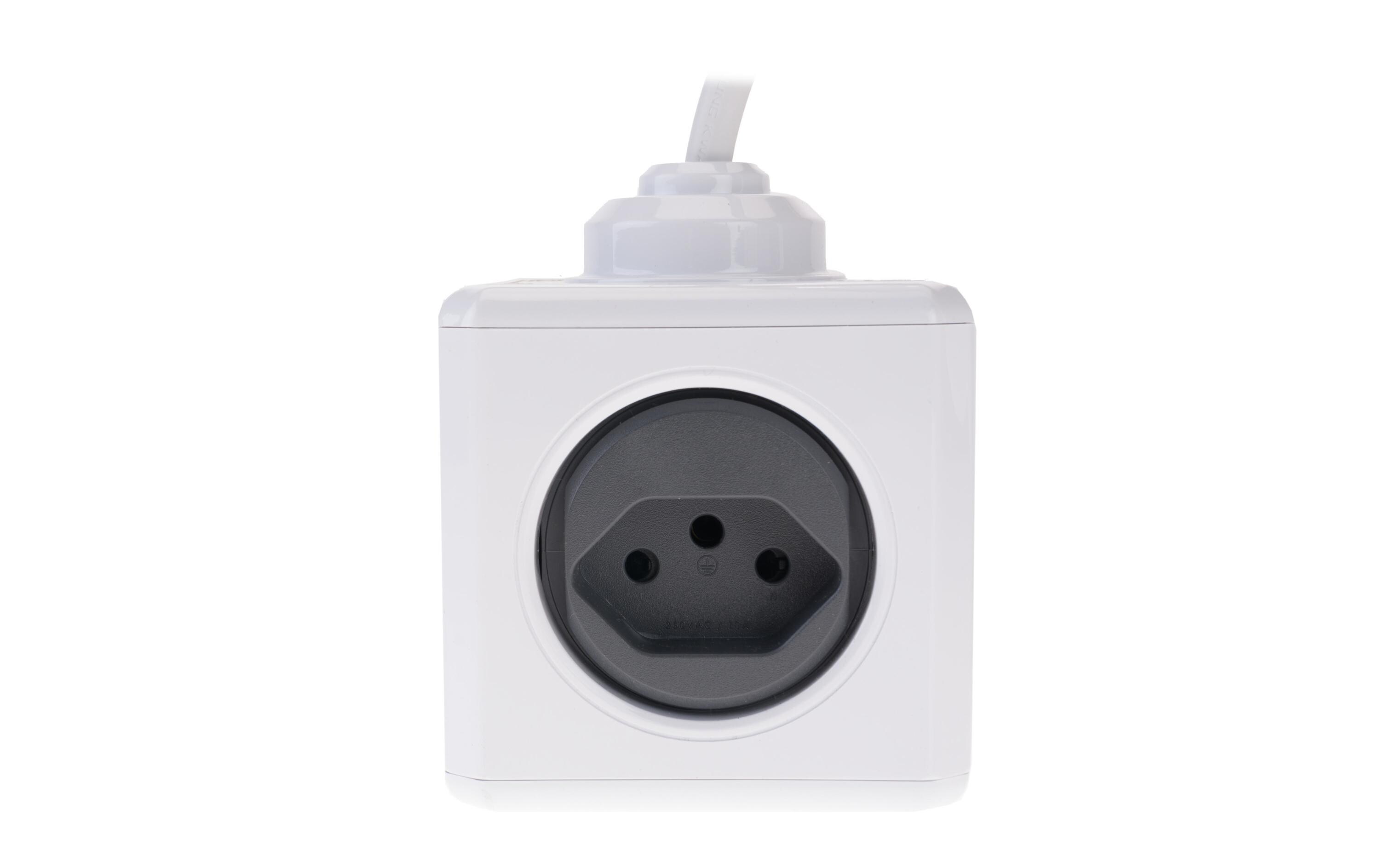 Tischsteckdosenleiste PowerCube Extended USB 4x T13Mehrfachstecker im stylischen Würfel-Design
