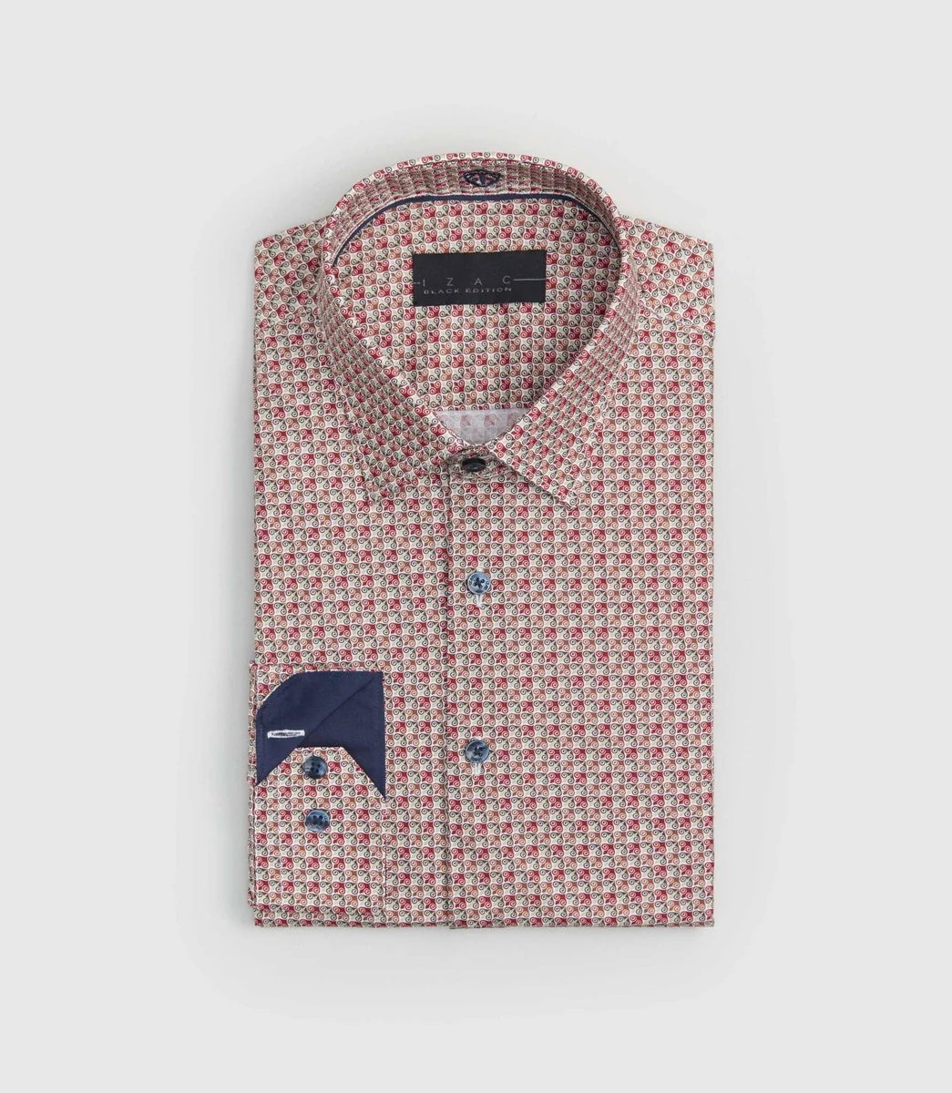 Chemise imprimée bordeaux 