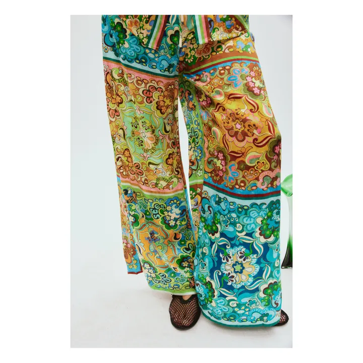 Alémais Pantalon Dreamer Satin de Soie | Vert