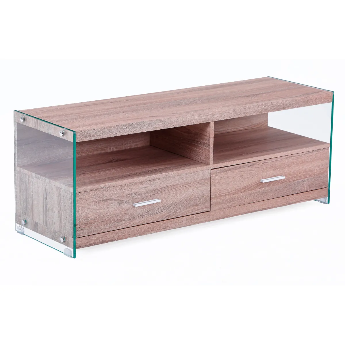 Pegane Meuble TV avec tiroirs - Chêne