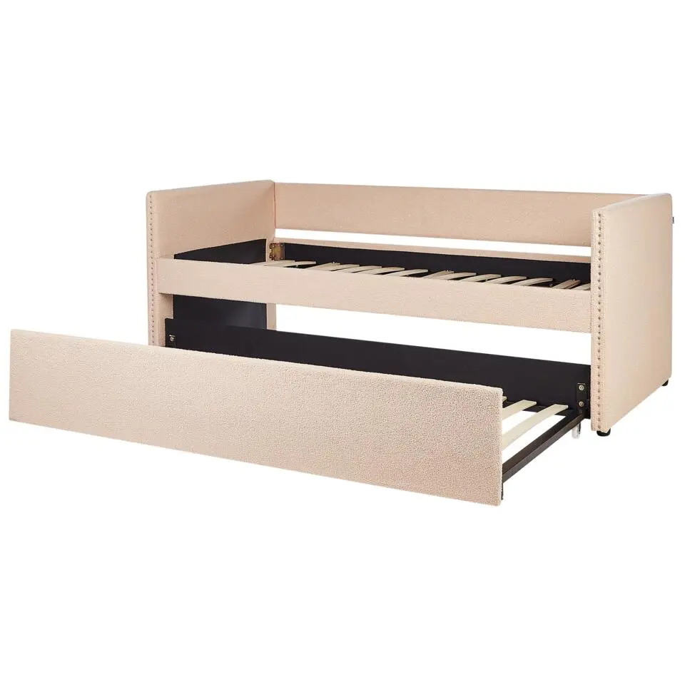 TROYES - Slaapbank - Perzik - 90 x 200 cm - Bouclé