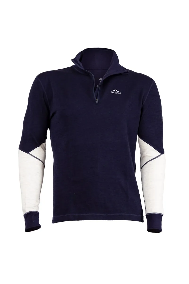 Fjellulla Men'S Half Zip Deep Blue/light Grey