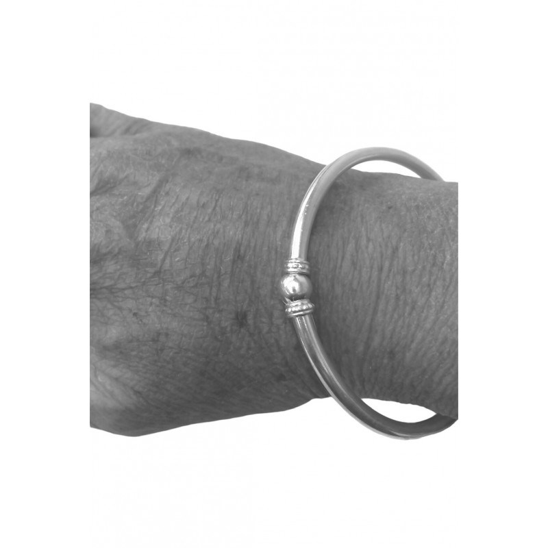 Bracelet argent jonc rigide arrondi