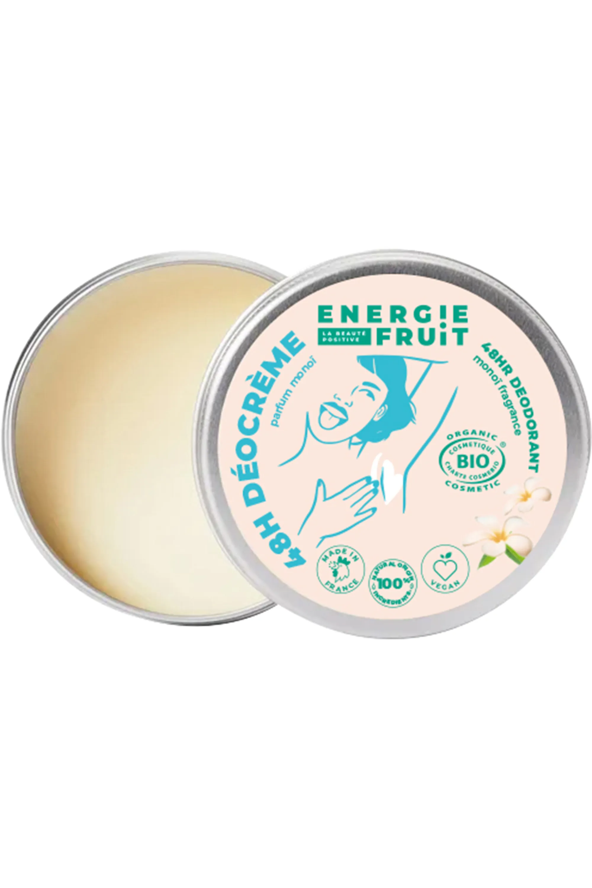 Energie Fruit Déodorant crème monoï certifié bio-45 g