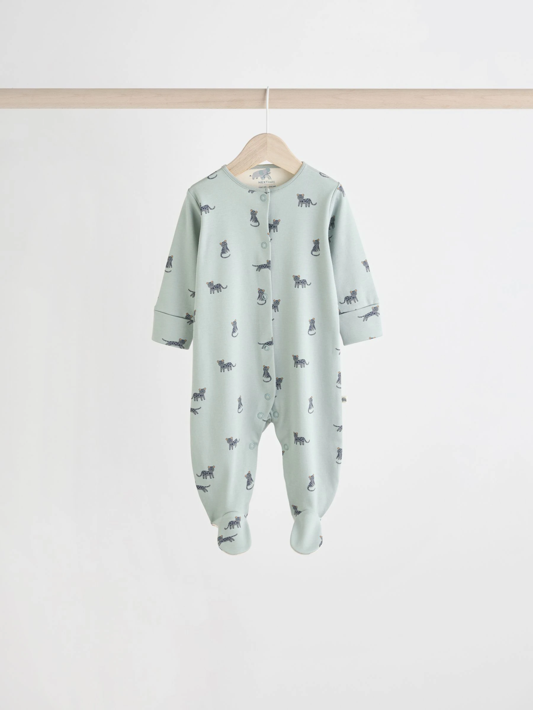 Blauwgroen - Set van 5 baby-pyjama's met patroon (0-2jr)