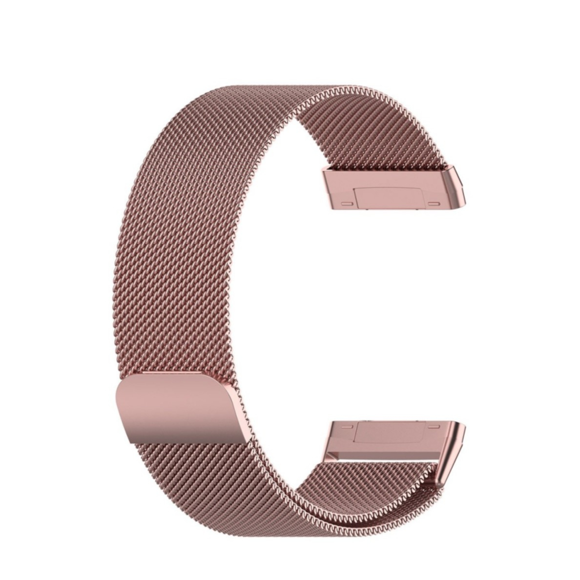 Fitbit Versa 4 / Sense 2 Edelstahl Armband Milanaise Magnetverschluss (Gelenkumfang: 150-230mm) - Pink