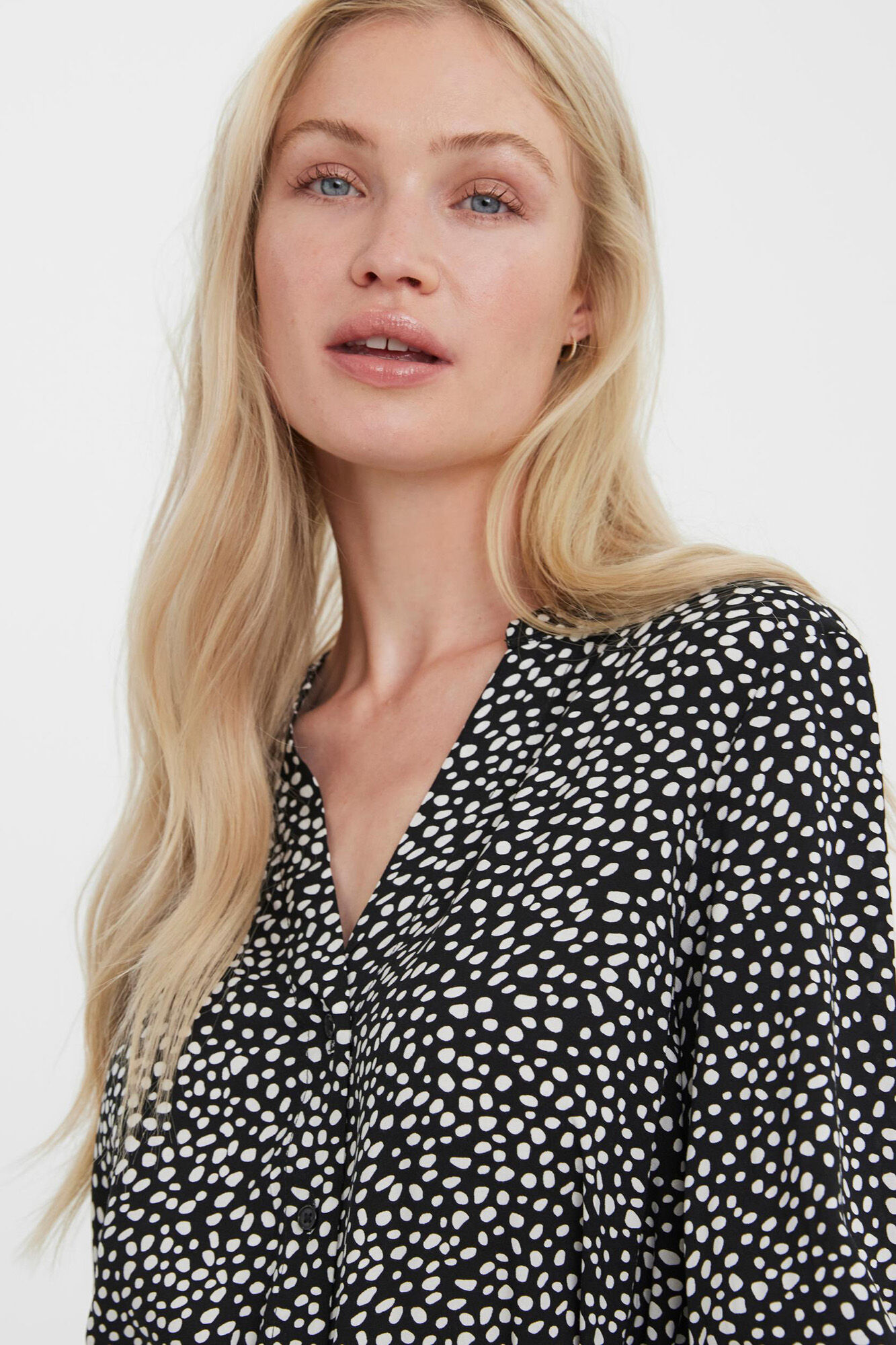 Vestido camisa estampado - Preto