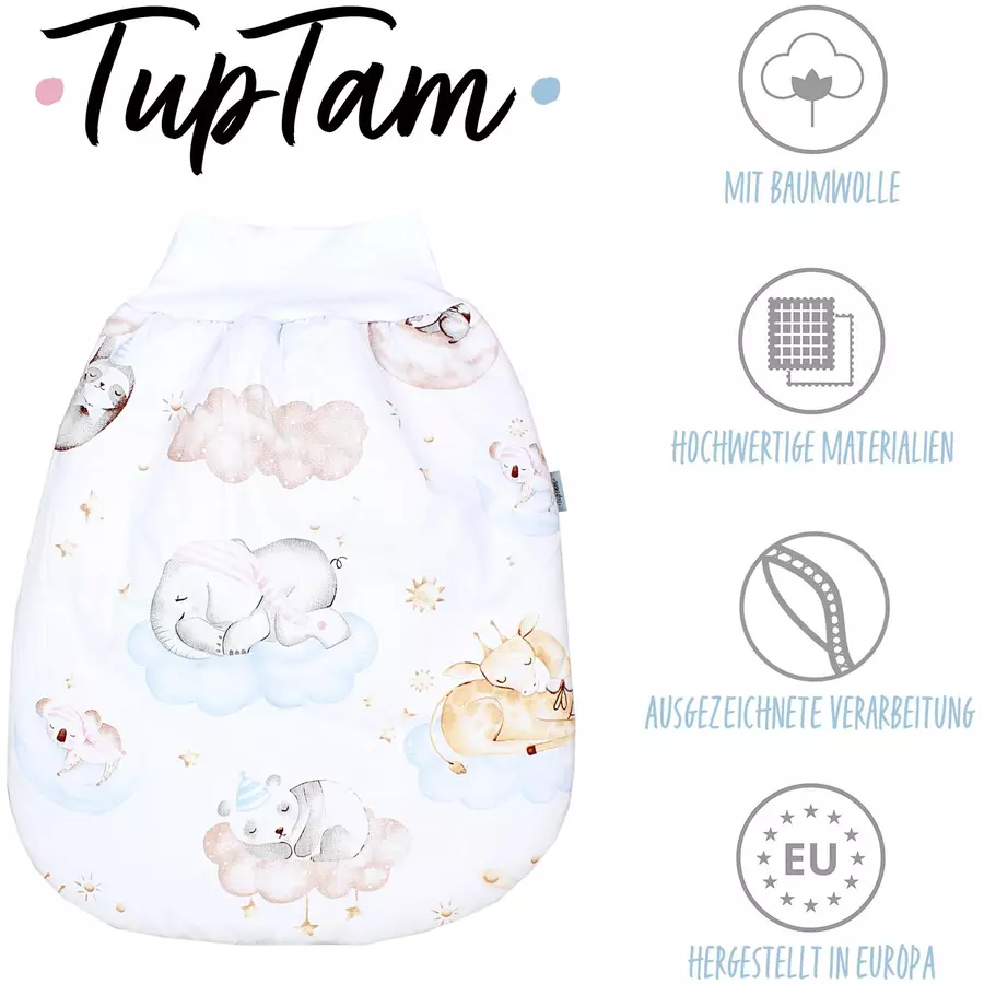 TupTam Baby Strampelsack mit Bund für Mädchen  und Jungen weiß