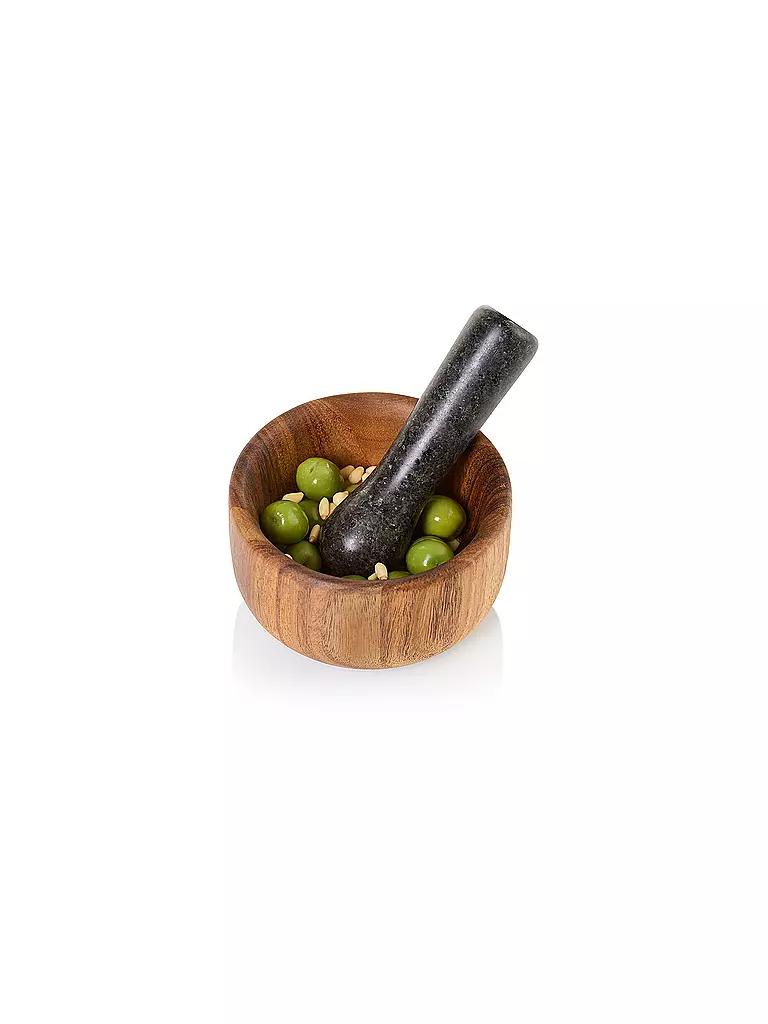 AD HOC Mörser TARU 13cm Akazie / Granit braun