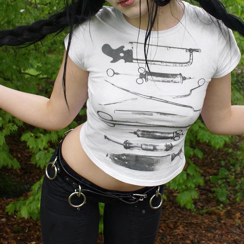 Puffie - T-shirt met korte mouwen en opstaande kraag en print