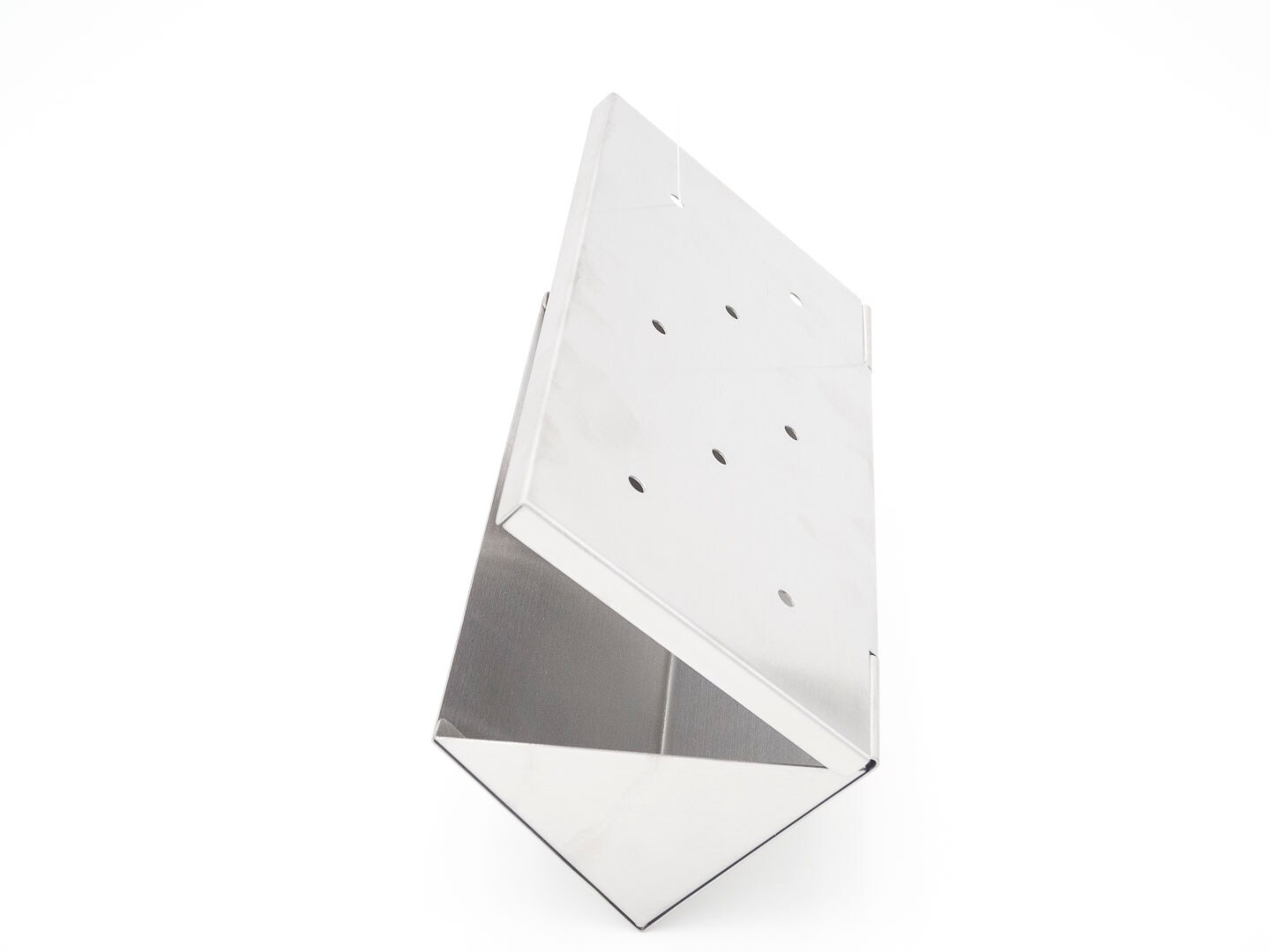 Räucherbox aus Edelstahl 22 x 10 x 5,5 cm mit Klappdeckel für Gas- und Holzkohlegrill: Ideal zum Aromatisieren von Grillgut