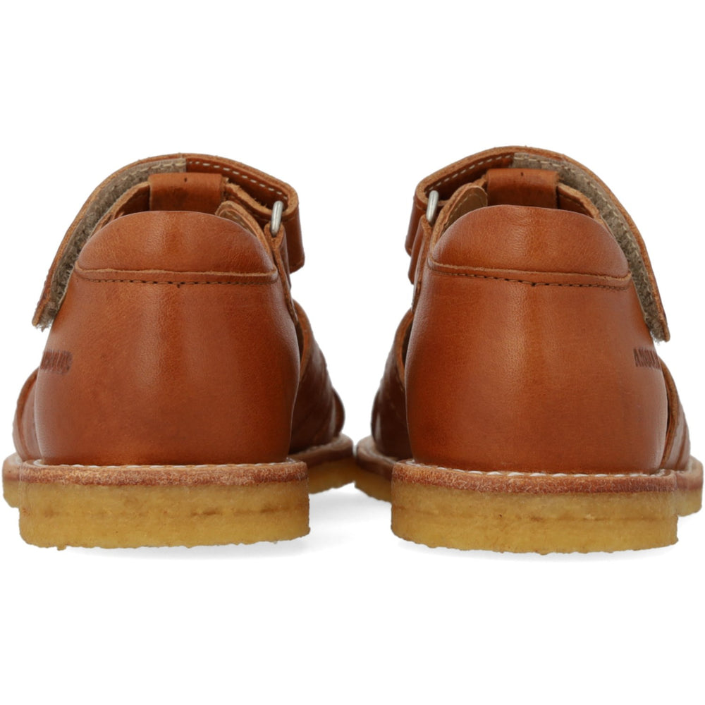 Køb Angulus Cognac Begynder Sandal Med Bi Broderi