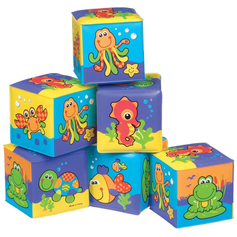 Playgro zachte blokken waterdieren - paars
