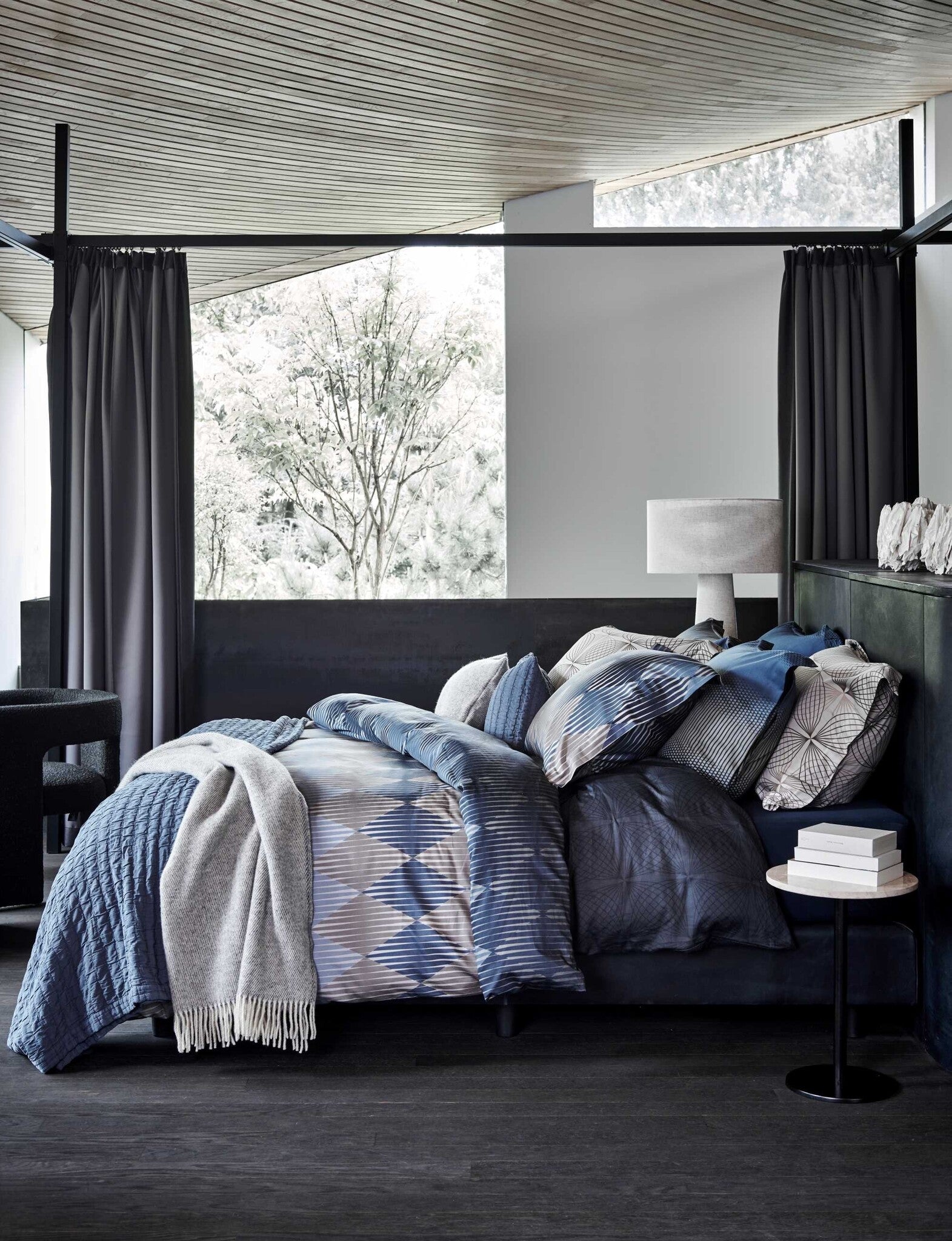 Focus Dekbedovertrek Oceanview | 200 x 200|220 cm | Grijs | Blauw