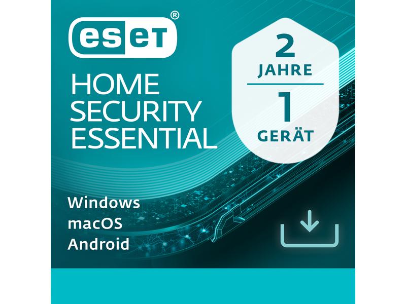 ESET HOME Security Essential Vollversion, 1 User, 2 Jahre Der Standardschutz für Ihr digitales Leben – Sichere Online-Zahlungen und geschützte Privatsphäre mit Funktionen wie Anti-Phishing und WLAN-Schutz