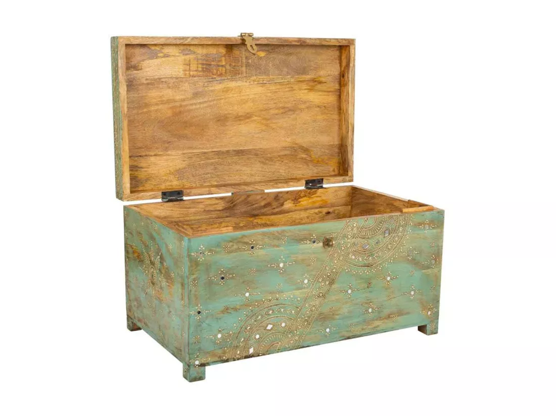 Coffre en bois fait main 60x35,5x33 cm