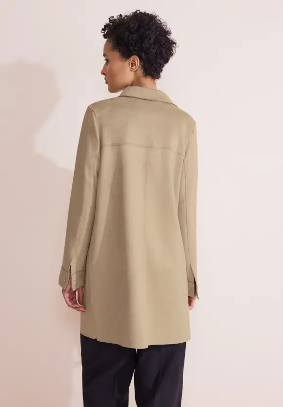 Long Velours Jacke - rich sand