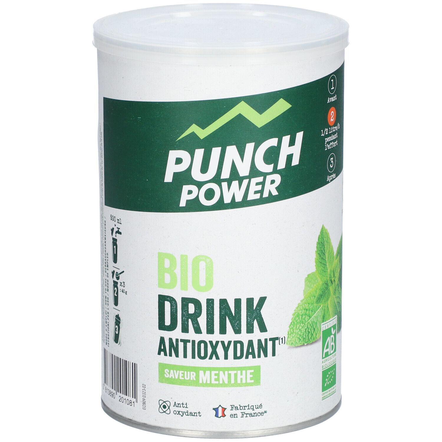PUNCH POWER Bio-Energie- und Antioxidantiengetränk mit Minzgeschmack