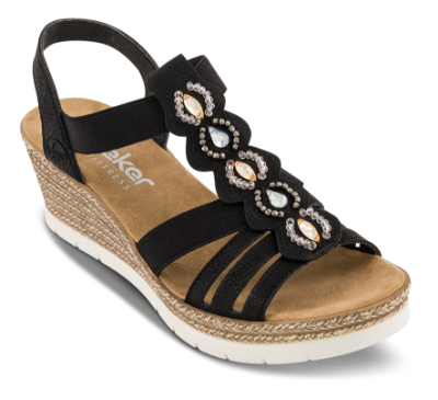 Rieker Sandal Sort 619B2-00