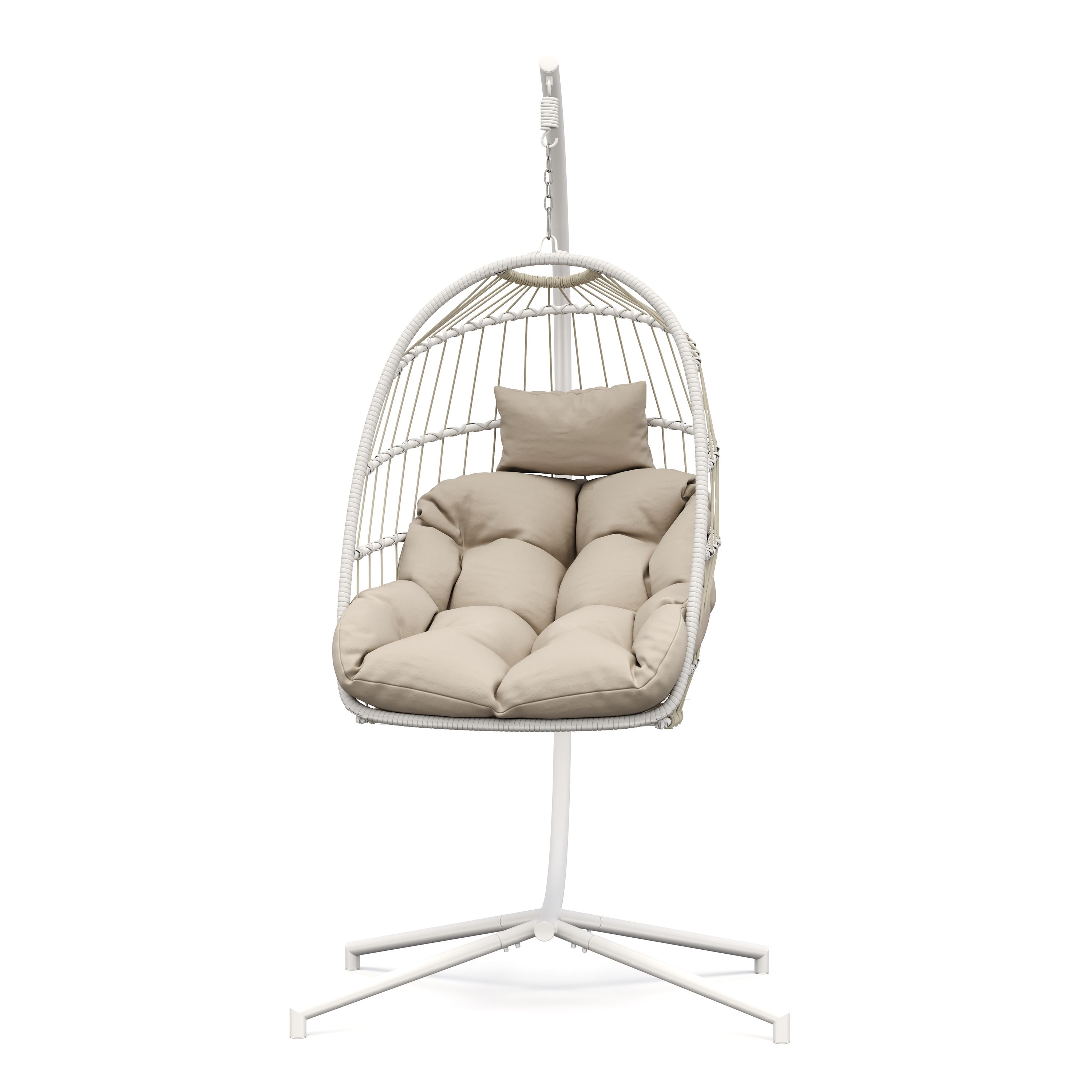 Hängesessel mit Gestell PERU weiss/beige