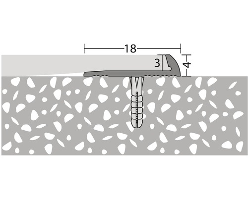 Aluminium eindprofiel, zilver, geperforeerd, 18 x 4 x 2500 mm