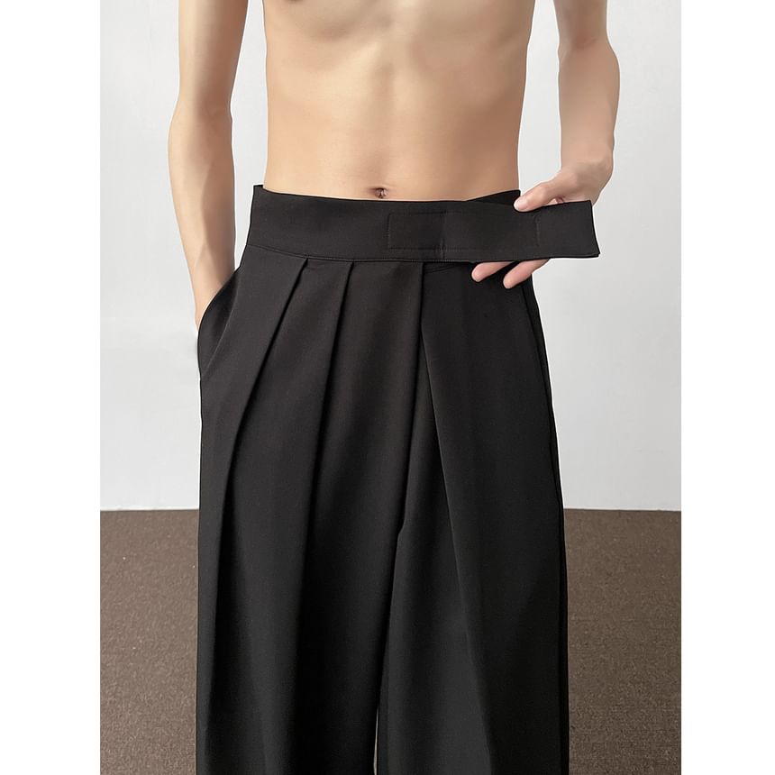 FORSETI - Lage, effen broek met wijde pijpen