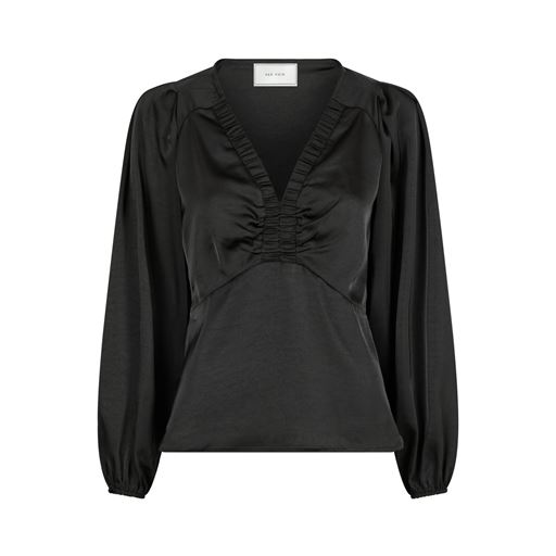Neo Noir Istana Heavy Sateen Bluse, Black, 40
