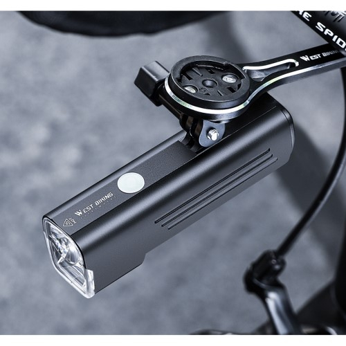 4800mAh Wiederaufladbares Aluminium USB Fahrrad Licht Velo LED Warnlicht IPX4 - Schwarz