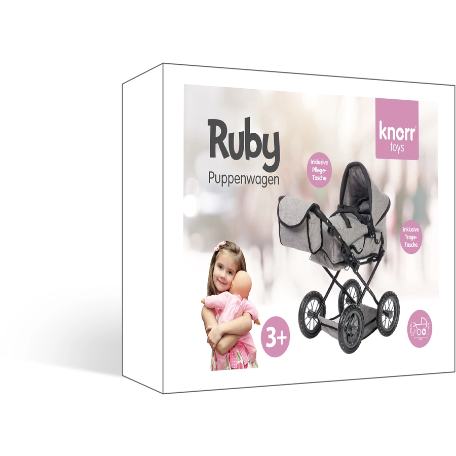 knorr toys® Puppenwagen Ruby - stone black grau