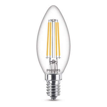 Philips LED kaars E14 25W filament helder warmglow dimbaar