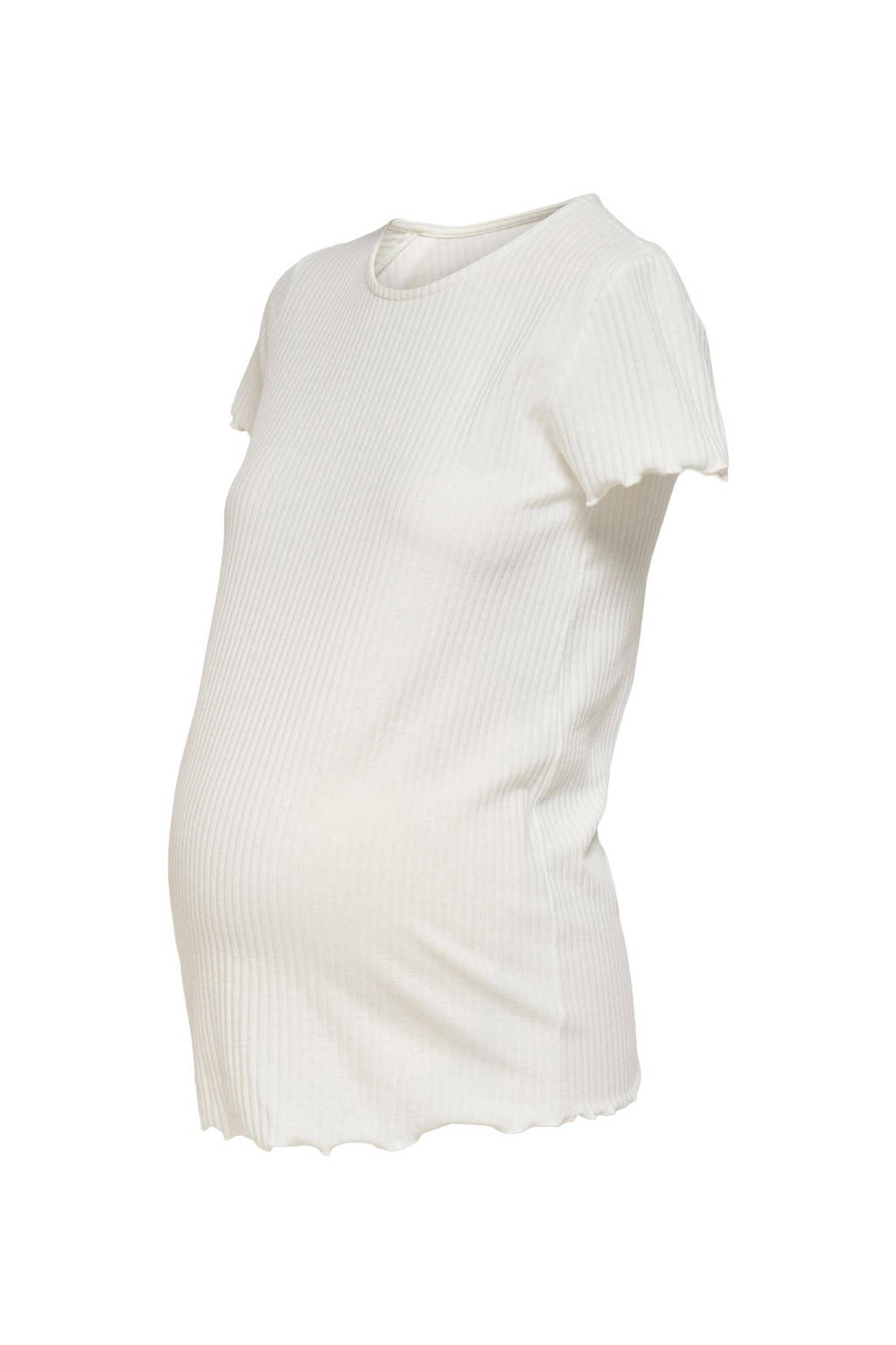 ONLY MATERNITY ribgebreide zwangerschapstop OLMEMMA wit