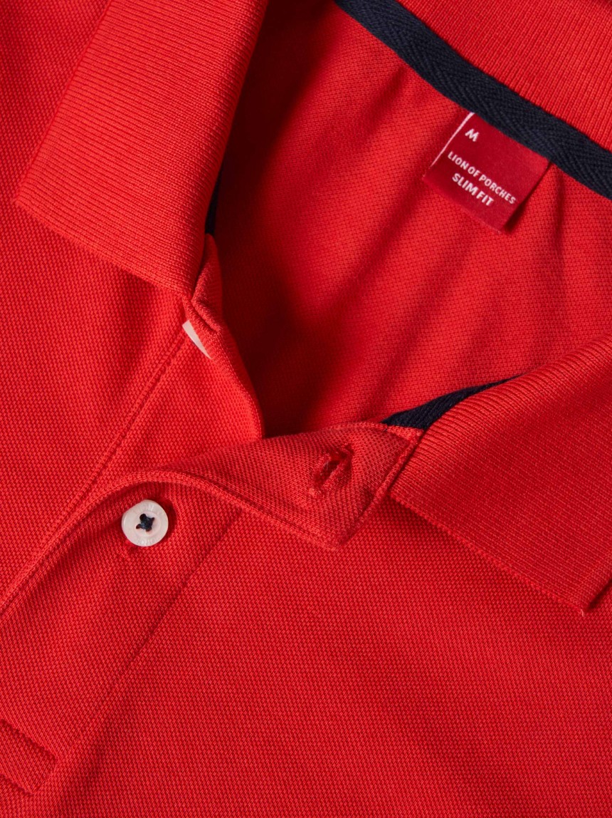 Polo piqué regular fit em algodão