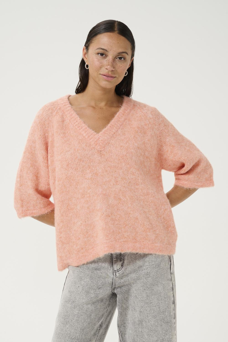 Kaffe oranje dames trui