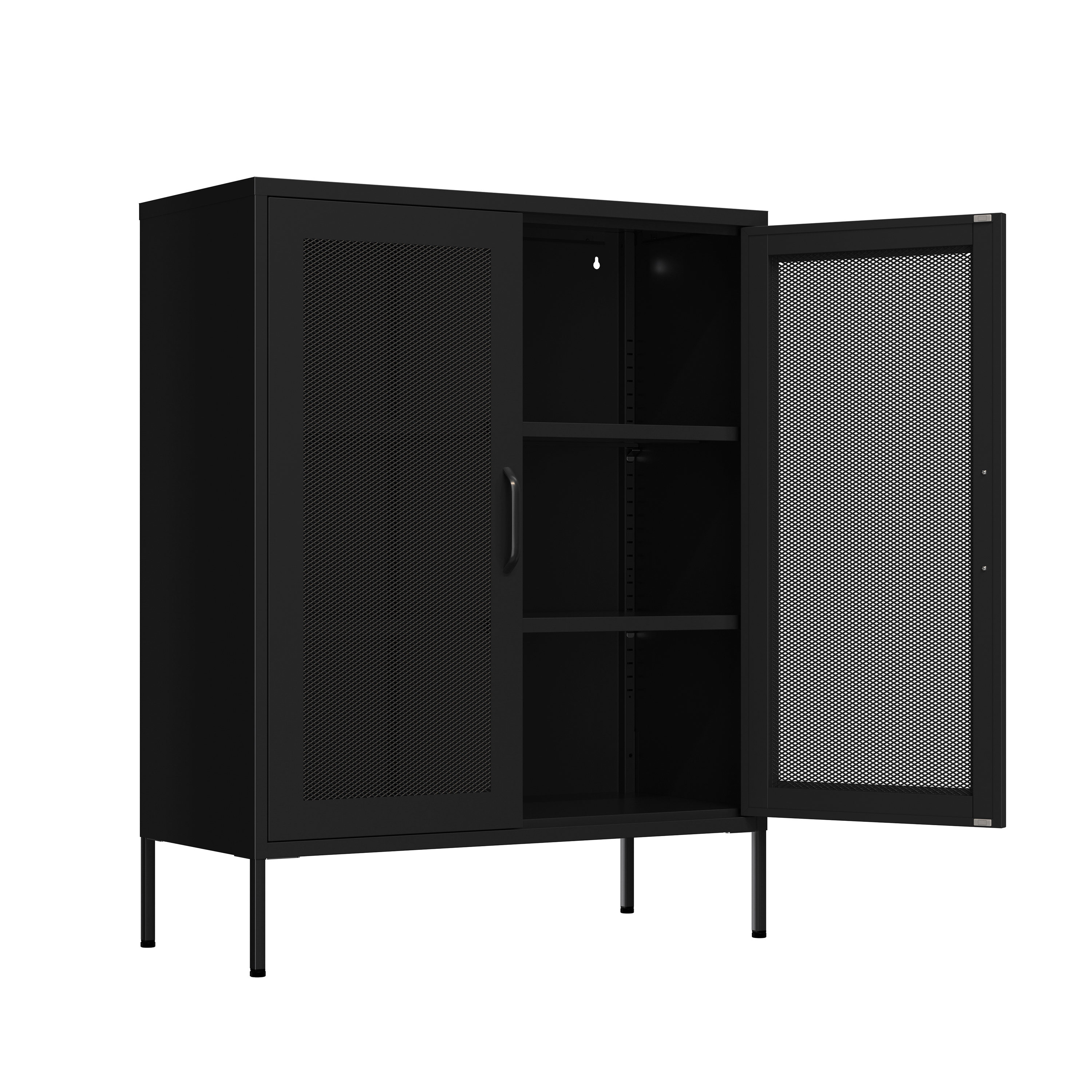 Kommode Metall BRANDO 80 x 101 cm schwarz