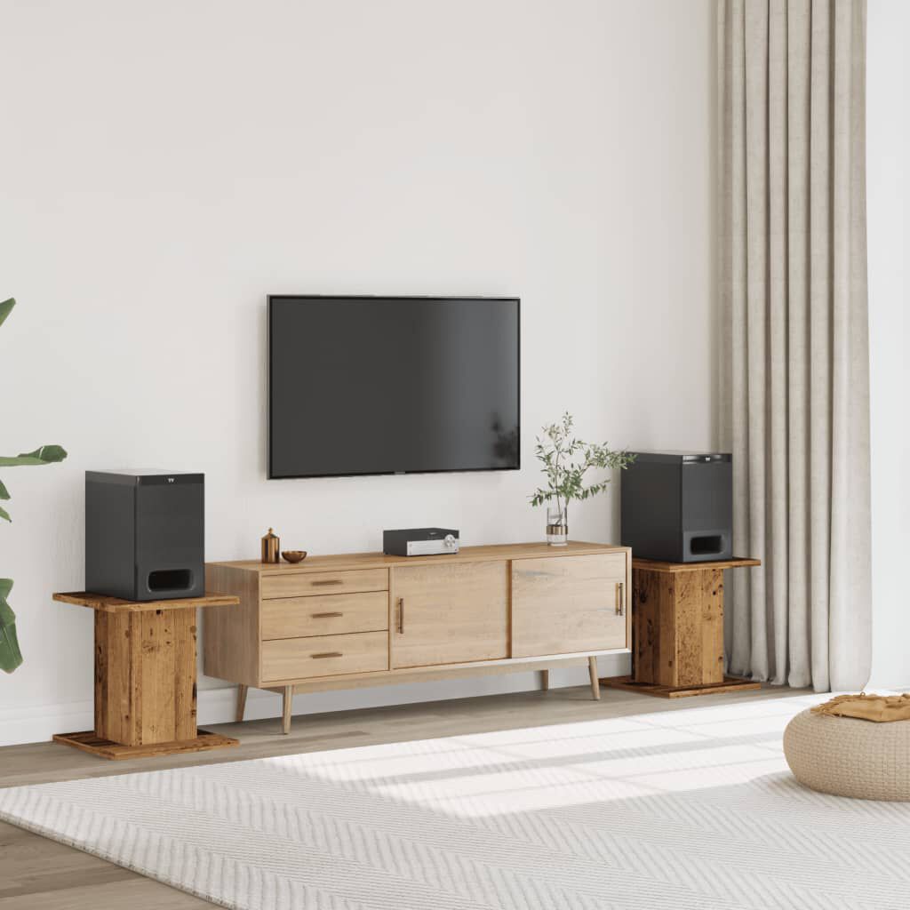 vidaXL Speakerstandaards, 2 stuks, oud hout, 30x30x40 cm