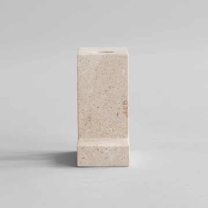 101 Copenhagen - Brick Kerzenhalter, niedrig, Kalkstein