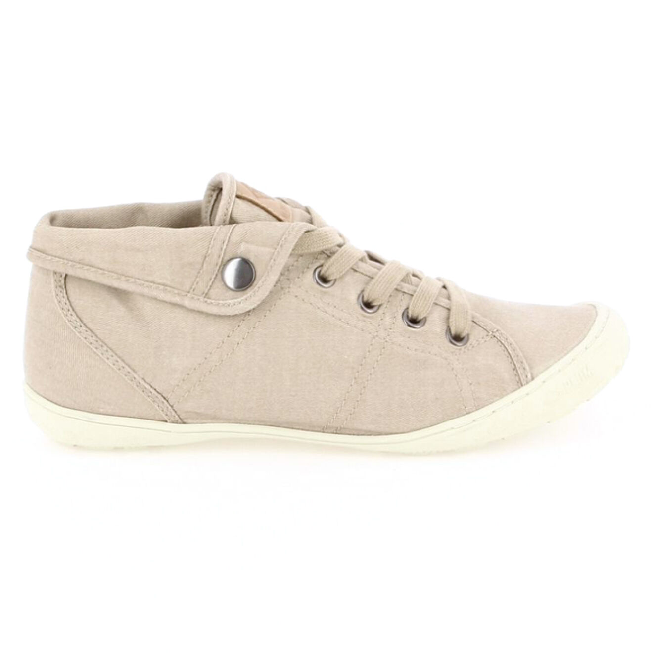 Palladium Baskets montantes en Toile Gaetane sergée sable