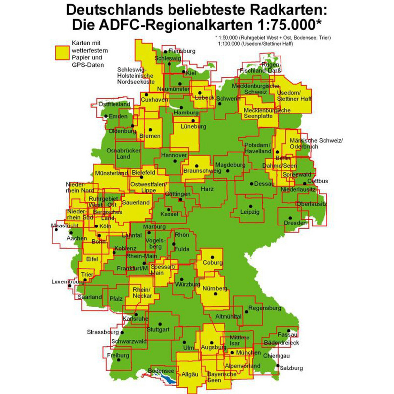 Bielefelder Verlag Bayerische Seen ADFC-Regionalkarte