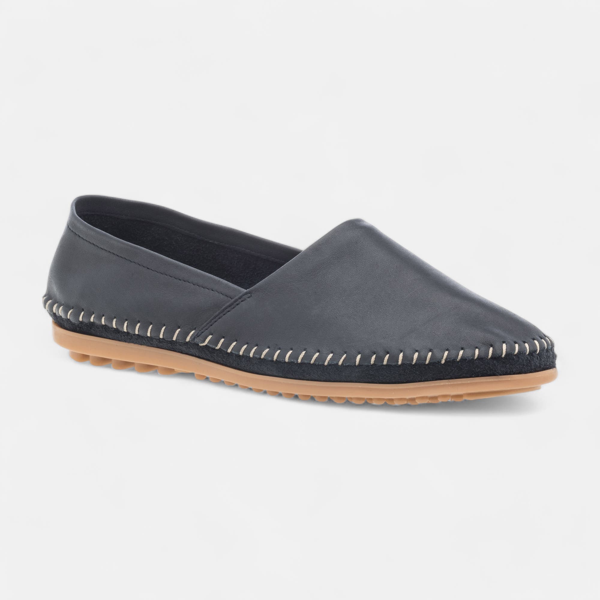 Mocassins Femme en cuir bleu marine