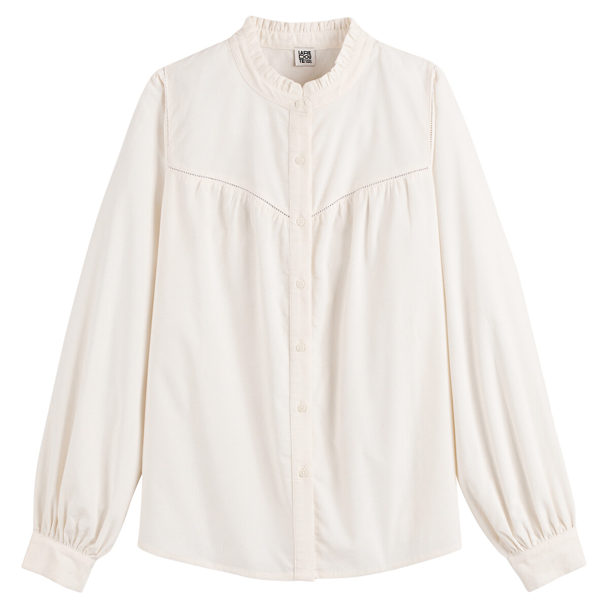 COLEÇÃO LA REDOUTE<br>Camisa com gola vitoriana e mangas compridas