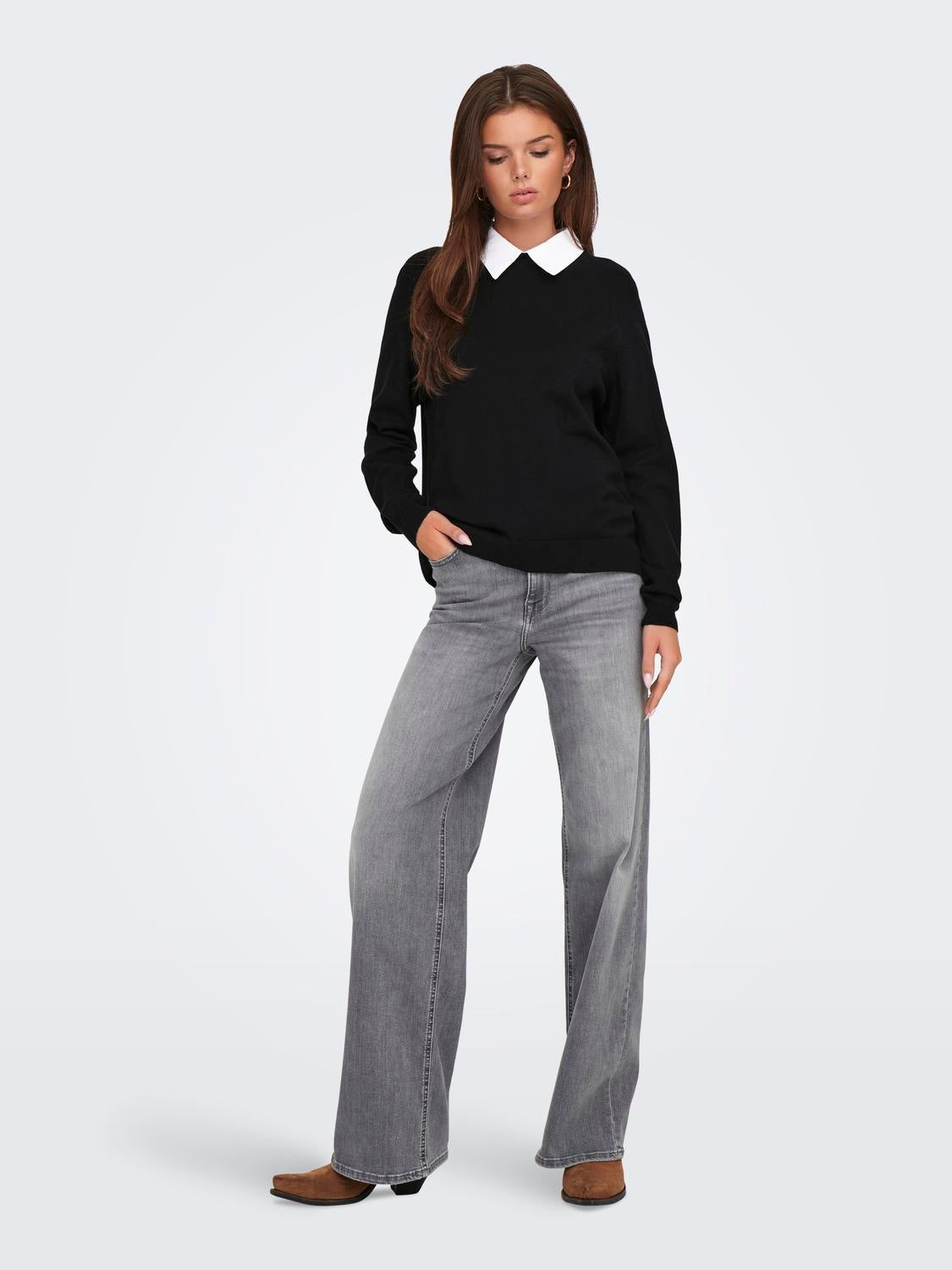 ONLANGIE Strickpullover Black